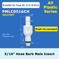 Acoplamiento de Desconexión Rápida ZDVseal de 5/16 Pulgadas con Conector Macho de 7.9mm, Conexión en Línea para Manguera con Junta Tórica EPDM