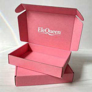 EleQueen Black Rigid Jewelry <b>Boxes</b> with Hot Stamping Logo and <b>White</b> Shredded Paper Filling Rectangle Shape High-End Packaging - Product Image 5