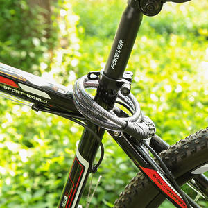 Оптовая продажа, высокопрочный замок для велосипеда, сверхмощный Противоугонный стальной кабель, Велосипедные замки с четырехзначным комбинированным прочным паролем - Product Image 4