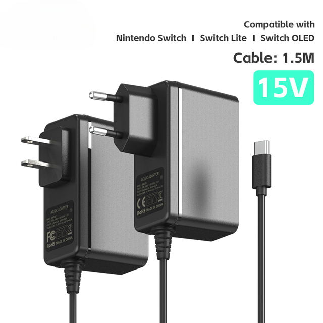 New trend EU/US Plug AC Adapter Charger For nintendo switch oled Travel Home Charging Type C USB Power Supply for Nintend Switch