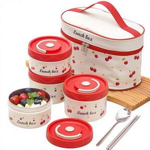 New Cherry 316 Stainless Steel Portable Sealed Microwave Heatable Lunch <b>Box</b> for Students and Office Use - Product Image 1