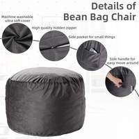Housse de pouf géant ergonomique et moderne pour adultes, pliable, unique, en peluche, pour canapé ou fauteuil, idéale pour Noël