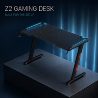 Bureau de jeu AOR réglable en hauteur, tables de jeu avec surface en fibre de carbone, structure en métal, montage facile, design moderne en bois en forme de Z
