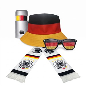 4PCS 2026 World Soccer Cup Fan <b>Set</b> Germany National Flag Bucket Hat Scarf Sunglasses Face <b>Paint</b> Stick Football Souvenirs Kit - Product Image 1