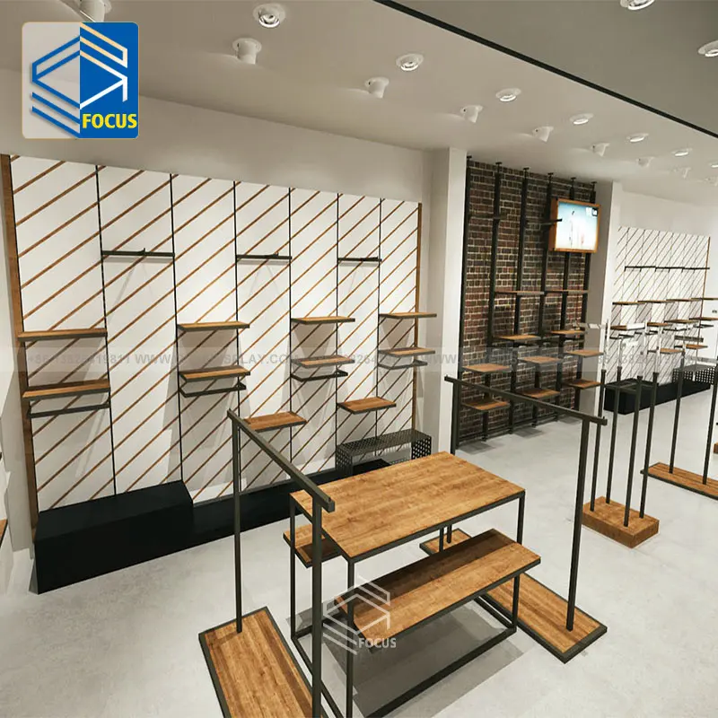 Rak Display butik rak perlengkapan rak Gondola rak pajangan dinding furnitur untuk toko pakaian
