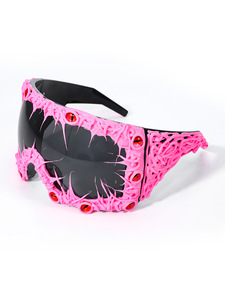 Hip Hop Retro <b>Sunglasses</b> Oversized Shield Steampunk Glue Halloween <b>Sunglasses</b> - Product Image 4