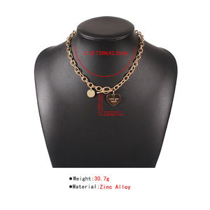 Trendz caliente vender moda collar de cadena de estilo gótico punk amor colgante collar - Product Image 6