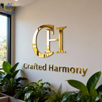 Letras Metálicas 3D de Acero Inoxidable con Acabado Espejo Personalizadas por el Fabricante, Letreros Comerciales, Adhesivo de Pared con Logotipo de Letras para Decoración