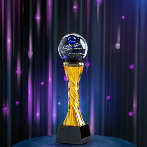 Trofei di Alta Gamma Moderni e Tradizionali in Cristallo Traslucido Smaltato Lucidato con Serigrafia - Edizione Speciale <span class=keywords><strong>Champions</strong></span> <span class=keywords><strong>League</strong></span> - Offerta Imperdibile - Product Image 3