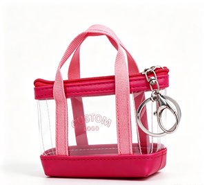 Clear Waterproof Mini Tote Keychain Custom Print Bag Charm Ornament Accessory for Car Key Backpack Multi Purpose Gifts - Product Image 1