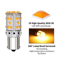 Ampoule de clignotant/feu stop à LED pour voiture 3030 35SMD S25 1156 BA15S BAU15S 1157 T20 7440 Canbus Reverse Tail Lamp 6500K New Condition