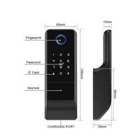 Haute qualité Tuya Wifi IP65 alimenté par batterie empreinte digitale serrure de jante intelligente pour porte d'entrée NFC porte loquet électrique serrure de jante de porte