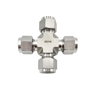 Thép không gỉ 316 nén phù hợp đôi ferrule 4 chiều Ống phù hợp chéo phụ kiện - Product Image 2