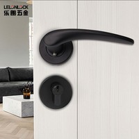 Poignée de porte en acier inoxydable 304, moulage de précision, levier de verrouillage, serrure à mortaise standard européenne, cylindre à clé