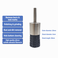 Brosse à filaments abrasifs CNC pour surfaces planes, manche de 6-40 mm, outil de débavurage et de suppression des traces, polissage de précision en carbure de silicium