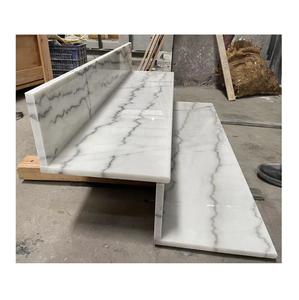 천연 백색 대리석 빌라 내부 장식 광택 미끄럼 방지 계단 디딤판 가격 - Product Image 1