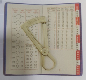 S211 Moe Diamond Weight Estimator <b>Kit</b> Mounted Stone Caliper Measuring Gauge With Carat Conversion Chart Booklet mounted stone me - Product Image 1