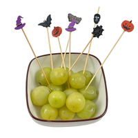100 pièces créatif drôle Halloween décoration bambou brochette jetable Cocktail bâton fruits fourchette barre outils