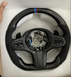 Volant sport en cuir et fibre de carbone adapté pour une personnalisation sur mesure pour les modèles E90 E92 E93 E82 E87 Série 3 320 <span class=keywords><strong>325</strong></span> 330 M3 M2 X1 - Product Image 1