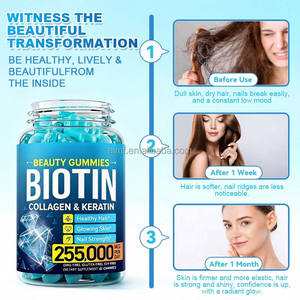 Suplemento de Colágeno y Queratina para un Cabello Saludable, Piel Radiante y Uñas Fuertes, Sin GMO, Sin Gluten, Sin Soya, 60 Gomitas, Gomitas de Belleza con Biotina - Product Image 4