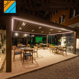 자동 회전 셔터 정원 아치 모터식 금속 알루미늄 루버 파고라 야외용 - Product Image 5