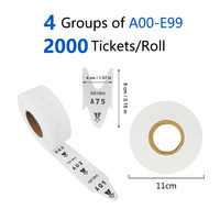 Système d'appel sans fil pour files d'attente avec rouleaux de tickets colorés Turn O Matic numérotés A00-E99 pour Banques, Supermarchés, Restaurants, KFC, DMV, Cliniques