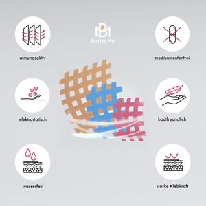 2025 नया डिजाइन क्रॉस किनेसियोलॉजी एक्यूपंक्चर ग्रिड टेप भौतिक चिकित्सा मांसपेशी इलाज स्टिकर - Product Image 6