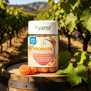 Gummies Probiotiques + Prébiotiques OEM/ODM 500 millions d'UFC, Saveur Pêche, Cure de 30 Jours pour un Microbiome Intestinal Équilibré - Product Image 5