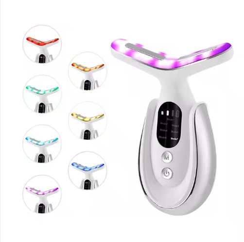 Portable USB-powered Microcurrent High Frequency Facial Massager 7 Color Skin Care Machine for Face and Neck for Household Use