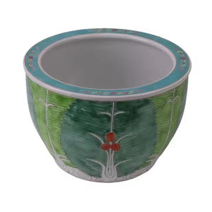 وعاء حديقة سيراميك مطبوع يدويًا على شكل فراشة من Bok Choy ، وعاء حديقة عشب داخلي عتيق مزخرف للحدائق الداخلية ، للديكور الداخلي - Product Image 3