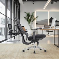 Chaise de bureau de direction ergonomique au design moderne, hauteur réglable, fonction pivotante, tissu respirant, cadre en maille PP, usage domestique/bureau