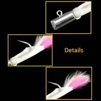 Feather Lead Jig Hook Jigging Großwild Hai Hirschleder Thunfisch haken ohne Barb Angel köder