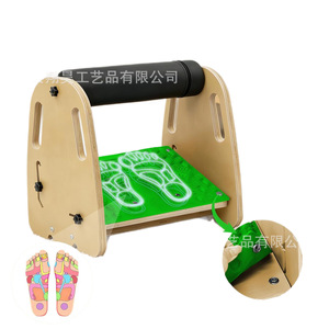 Wooden Footrest <b>Adjustable</b> <b>Height</b> Ergonomic Foot Massage Mat Office Relaxation <b>Stool</b> Birch Wood Trapezoid Shape - Product Image 5