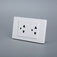 Prise de courant murale duplex à panneau de verre standard 16A US & Thailand Type 118 avec 2 prises électriques