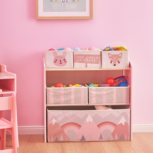 Toffy & bạn bè lưu trữ đồ chơi tổ chức với kệ và 9 lưu trữ thùng, trẻ em lưu trữ Tổ Chức, trẻ em đồ nội thất - Product Image 1
