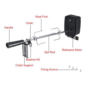 Kit Motore Universale <span class=keywords><strong>per</strong></span> Girarrosto BBQ in Metallo Resistente <span class=keywords><strong>per</strong></span> Griglie a Carbone con Resistenza alla Corrosione e Uso Esterno - Product Image 4