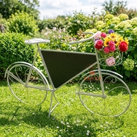 Jardinière élégante de style vintage en métal et fer, pots à fleurs, support de plantes avec revêtement en poudre pour la décoration du jardin ou de la maison