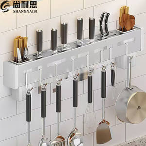 Porte-couteaux mural en acier inoxydable personnalisé, 30/40/50/60 cm, support de rangement multifonctionnel pour cuisine - Product Image 5