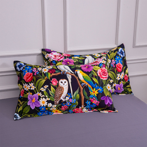 Parure de <span class=keywords><strong>lit</strong></span> en coton <span class=keywords><strong>imprimé</strong></span> d'animaux de la <span class=keywords><strong>jungle</strong></span> et de fleurs, draps en coton doux et luxueux, ensemble de housse de couette, taille king - Product Image 4