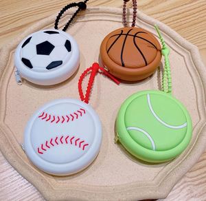 Creative <b>Cute</b> Sports Style Silicone Coin <b>Purse</b> Keychain Waterproof Lightweight Pendant Gift for Headphone Bag Storage Wholesale - Product Image 6