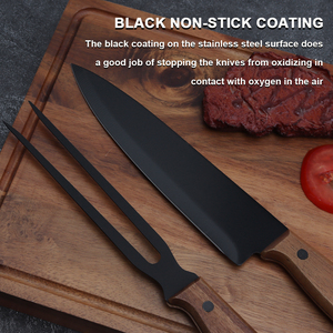 KITCHENCARE Black Cuchillos Chef <span class=keywords><strong>Knife</strong></span> 2025 Trending Faca De Cozinha 2PCs Juego De Cuchillos De Cocina - Product Image 3