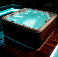 Bain à remous extérieur en acrylique pour 5 personnes avec deux sièges inclinables, spa, hydrothérapie