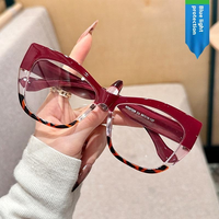 Kacamata Anti-Blue Light Bingkai Cat Eye Tanpa Resep, Fashionable, Multi-Warna, Kacamata Live