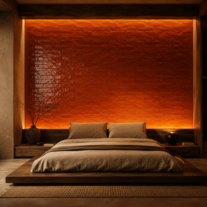 Piastrelle di Lusso <span class=keywords><strong>in</strong></span> Terracotta Arancione Pesimone, Formato Subway 60x240mm, Piastrelle <span class=keywords><strong>in</strong></span> Ceramica Artigianali con Smalto Craquelé per Pareti della Cucina - Product Image 4