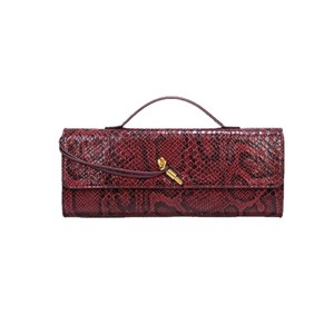 Pochette Sac à Main Doré Motif Serpent pour Femmes, Sac de Soirée Verrouillable avec Bandoulière Amovible, Sac Bandoulière Bordeaux - Product Image 5