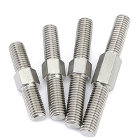 M3-M16 304 Stainless Steel Plain Finish Custom Length Right Hand Thread Dual Head Threaded Bar Double End Thread Rod Stud Bolt