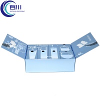Caja de Regalo Ecológica de Papel Plateado con Doble Puerta, Juego Completo, Logotipo Personalizado, Caja Rígida de Cartón para Productos de Té, Aceite y Cosméticos