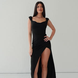 ชุดราตรียาวผ่าข้างสำหรับผู้หญิงมาใหม่2025ชุดเดรสปาร์ตี้รัดรูปเปิดหลังเซ็กซี่แขนกุดสง่างาม - Product Image 2