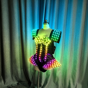 Traje LED Luminoso para Mujer, Body Sexy, Disfraz GOGO DS, para Bar, DJ, Fiesta, Actuación, Baile, con Luces LED de Colores Cambiantes - Product Image 4
