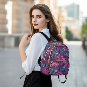 Custom Tropical Leaves Mini <b>Backpack</b> Bookbag Casual <b>Backpack</b> <b>Lightweight</b> Daypack Women Small <b>Backpack</b> with Luggage Sleeve - Product Image 6